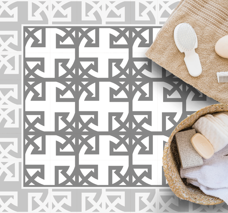 Covor vinil efect de țiglă model decorativ gri - TenStickers