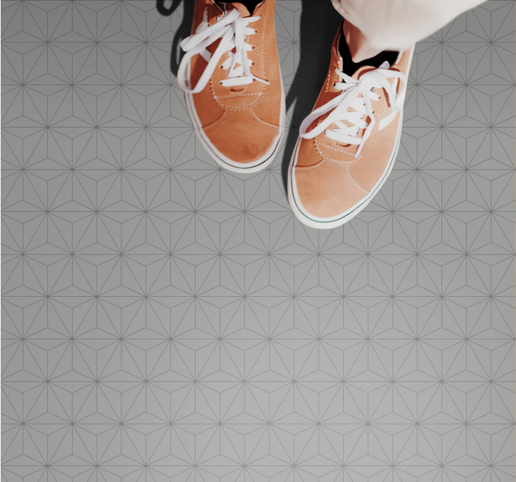 Covor vinil efect de țiglă motiv geometric gri - TenStickers