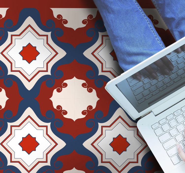 Covor vinil efect de țiglă simetrie mozaic complicată - TenStickers