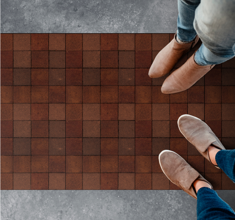 Covor vinil efect de țiglă suprafață cu gresie pământoasă - TenStickers