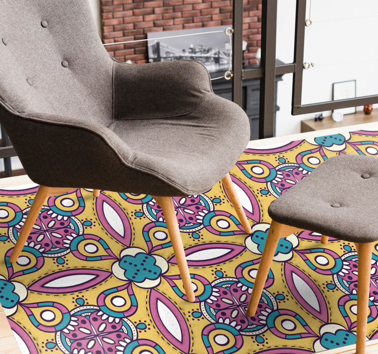 Covor vinil flori și plante ansamblu cu motive florale - TenStickers