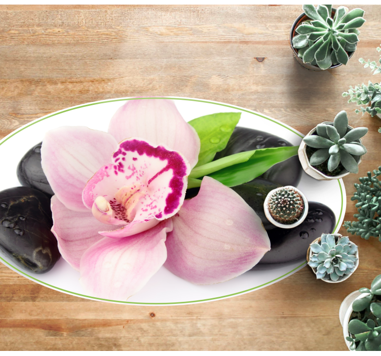 Covor vinil flori și plante aranjament elegant de orhidee - TenStickers