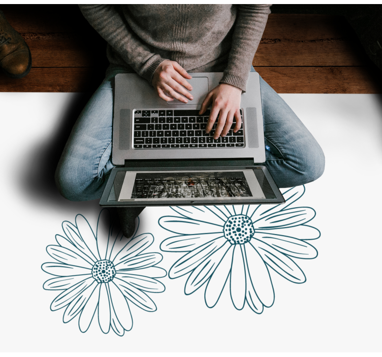 Covor vinil flori și plante atingere florală delicată - TenStickers