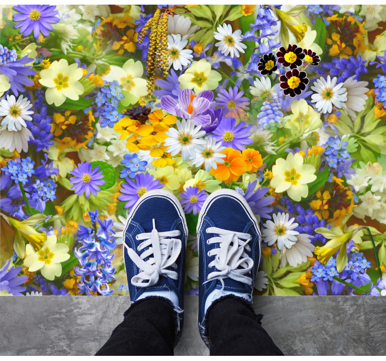 Covor vinil flori și plante concept de floare plină de viață - TenStickers