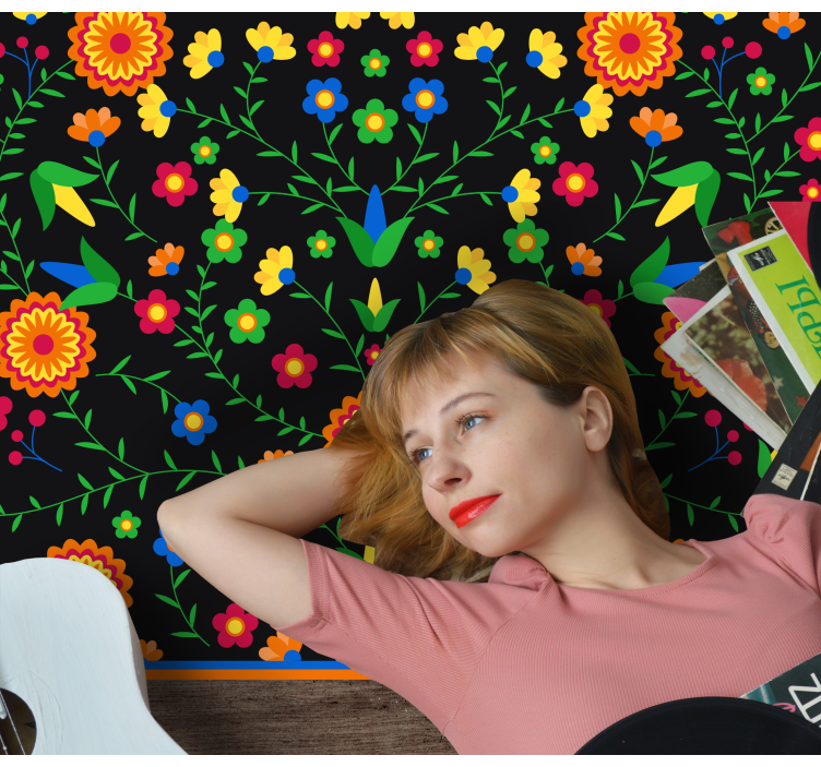 Covor vinil flori și plante culori vibrante motiv - TenStickers