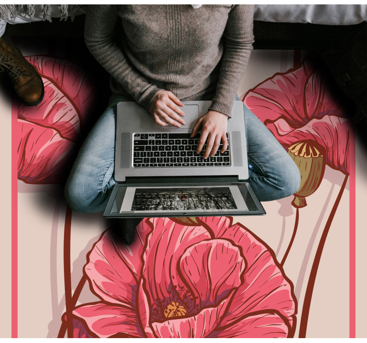 Covor vinil flori și plante design floral elegant - TenStickers