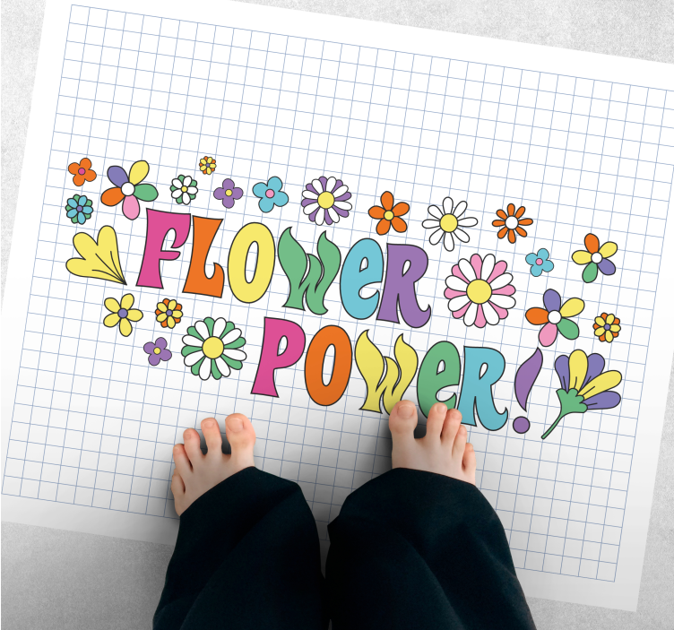Covor vinil flori și plante design flower power - TenStickers