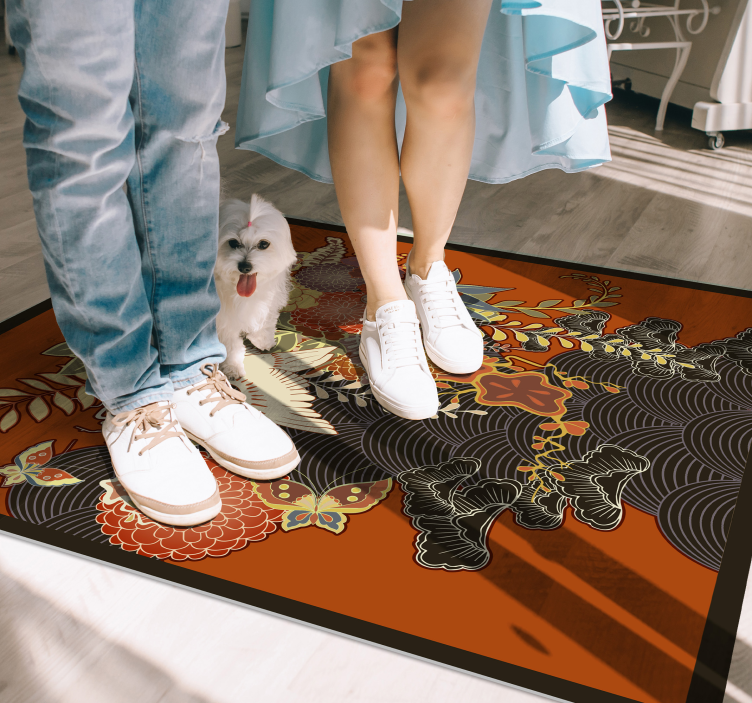 Covor vinil flori și plante element botanic elaborat - TenStickers