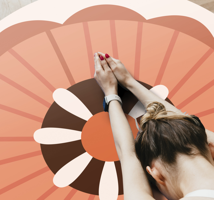 Covor vinil flori și plante element circular floral - TenStickers