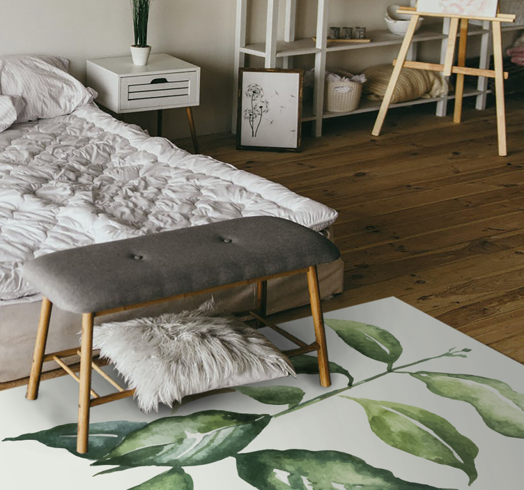 Covor vinil flori și plante ilustrare a frunzelor botanice - TenStickers