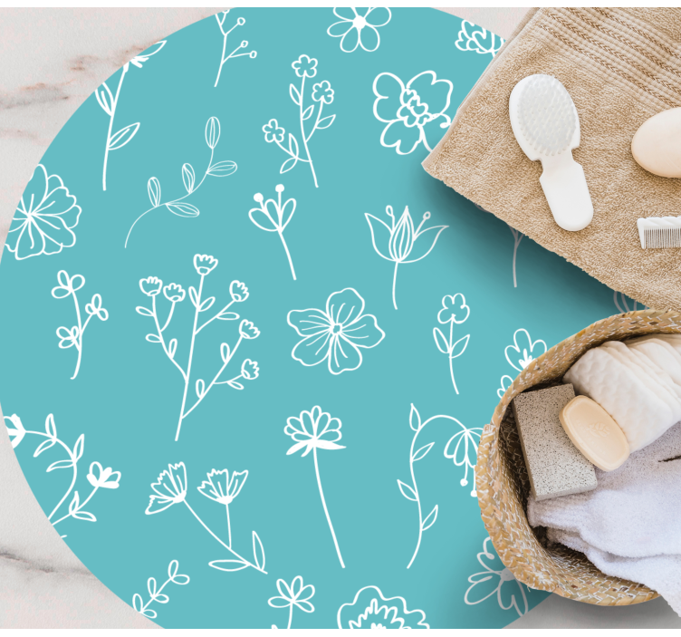 Covor vinil flori și plante ilustrații elegante - TenStickers