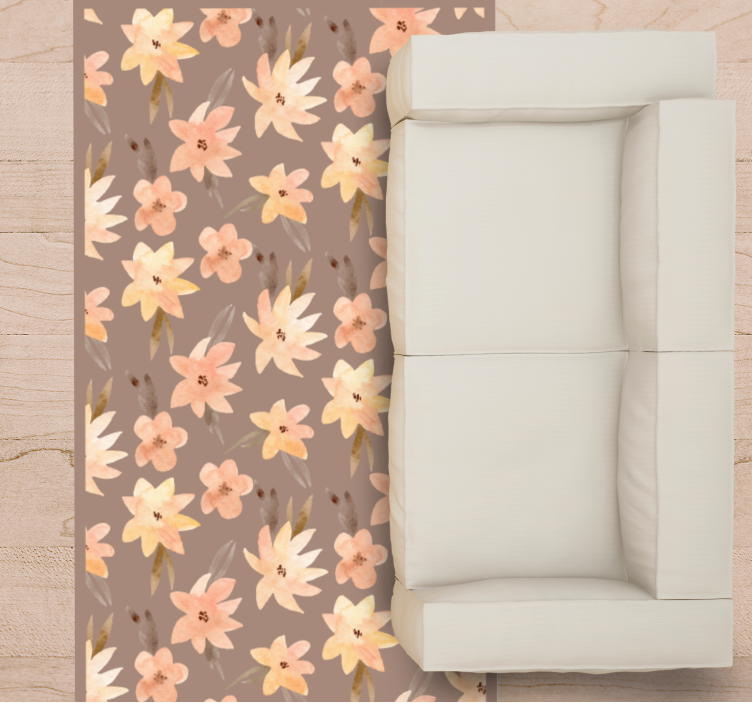 Covor vinil flori și plante matrice de motive florale - TenStickers