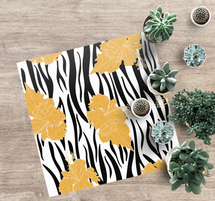 Covor vinil print animalier model junglă zebra - TenStickers
