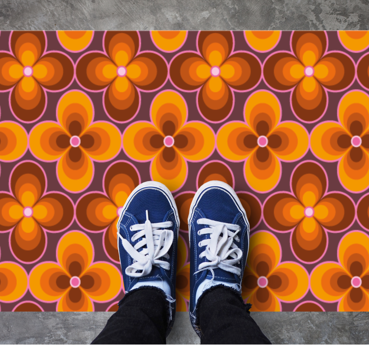 Covor de vinil epocă model floral retro - TenStickers