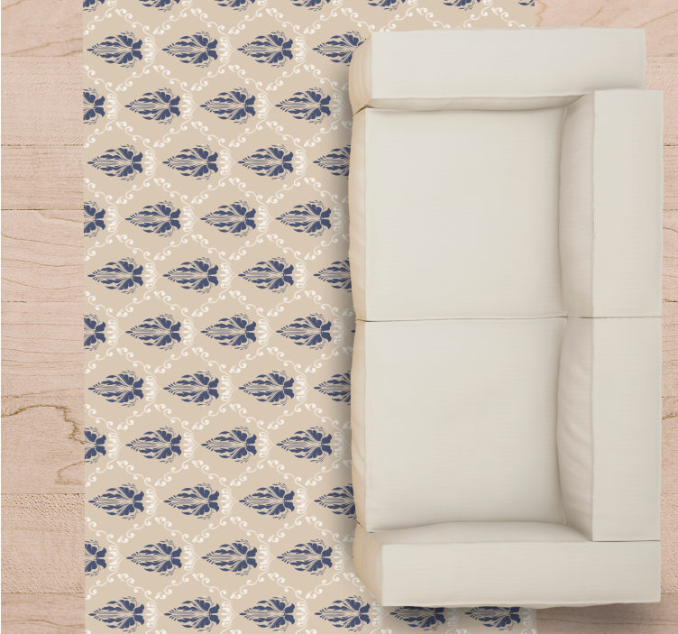 Covor de vinil hol motive florale delicate - TenStickers