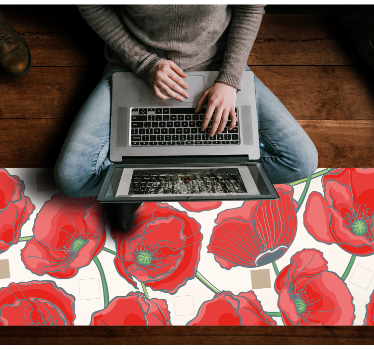 Covor vinil flori și plante rafinamentul florii purpurii - TenStickers