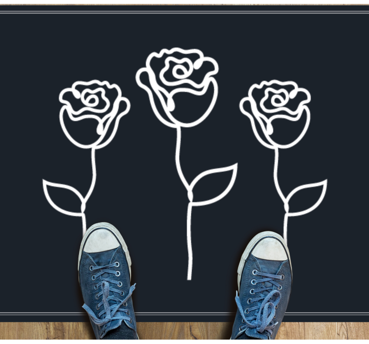 Covor vinil flori și plante reprezentare schiță botanică - TenStickers