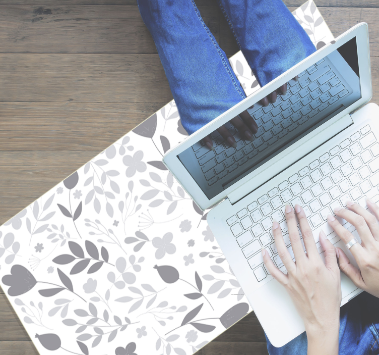 Covor vinil flori și plante silueta florală - TenStickers