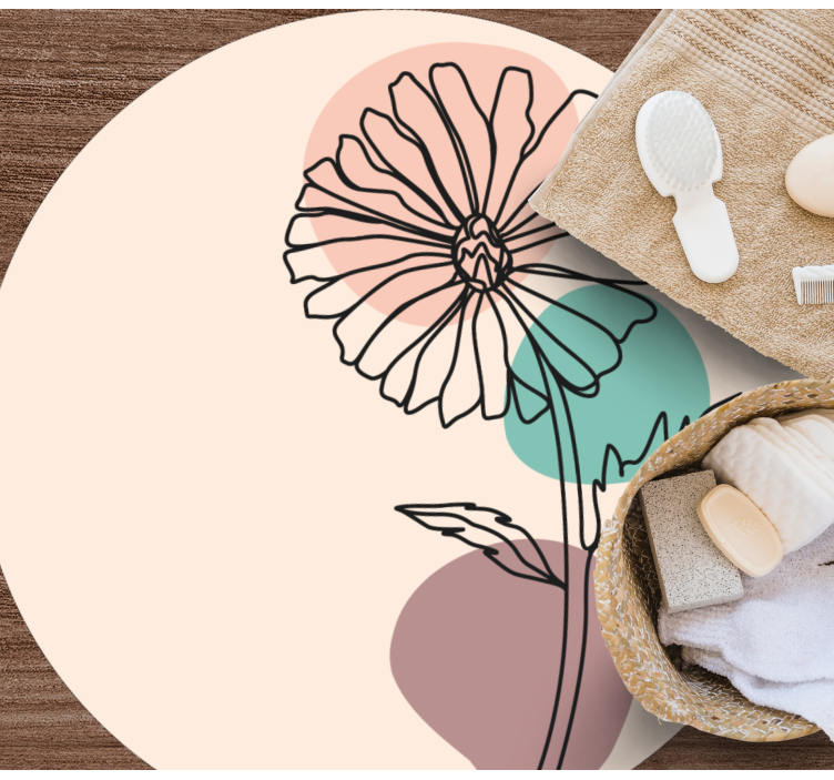 Covor vinil flori și plante siluetă florală elegantă - TenStickers