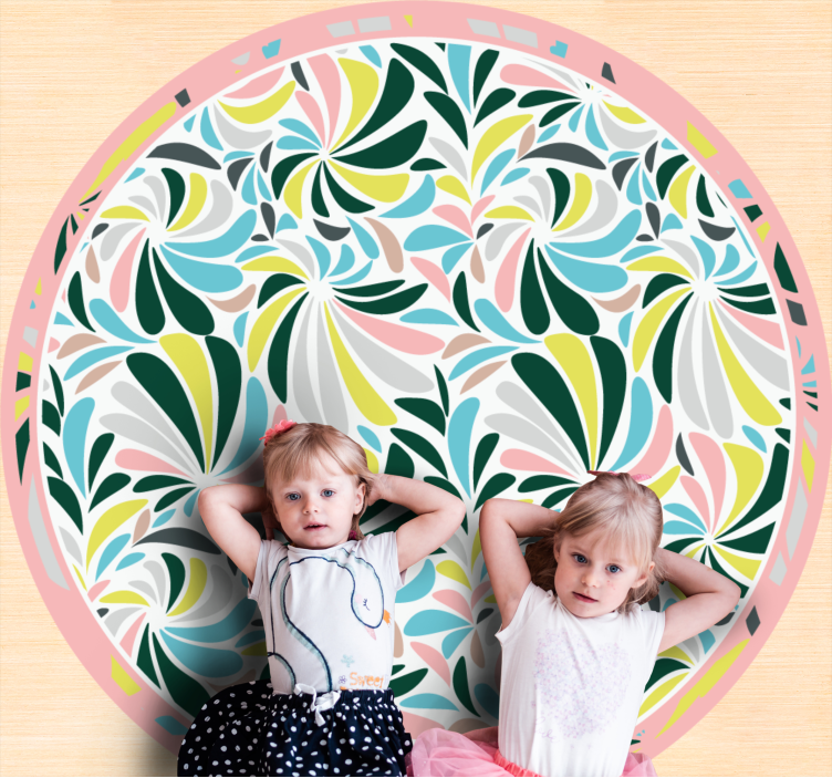Covor de vinil pepiniere spirale florale colorate - TenStickers