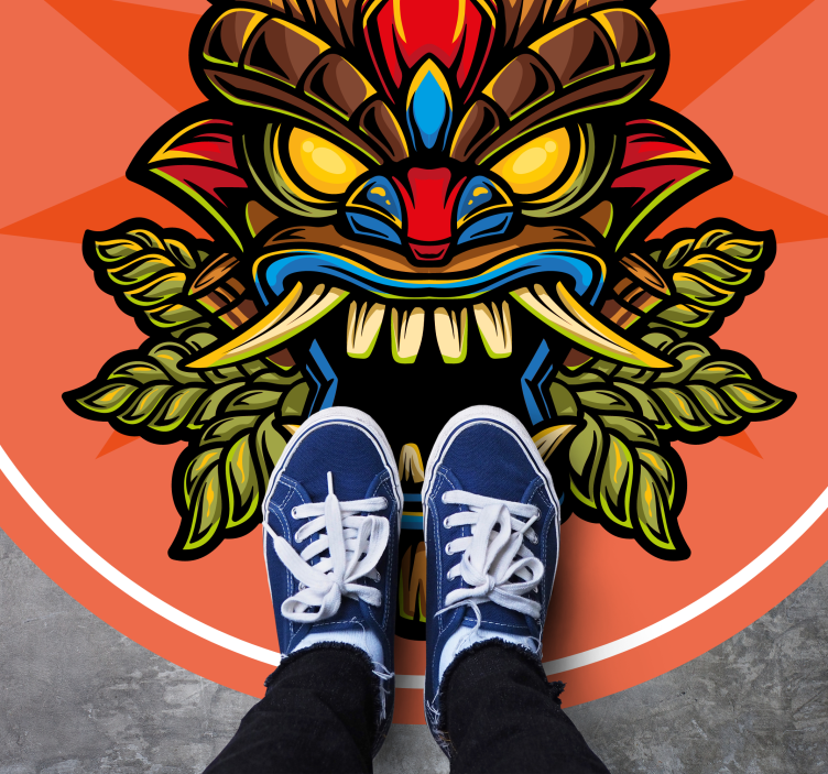 Covor de vinil Adolescenți mască tiki - TenStickers