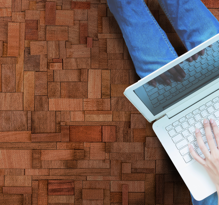 Covor vinil lemn model de bloc cald - TenStickers