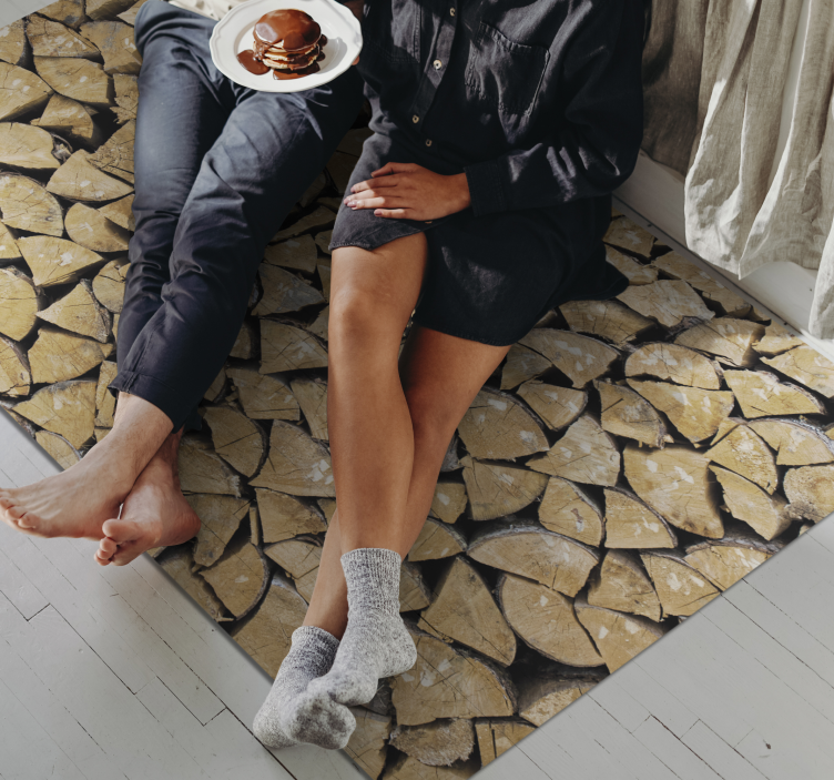 Covor vinil lemn model de felie - TenStickers