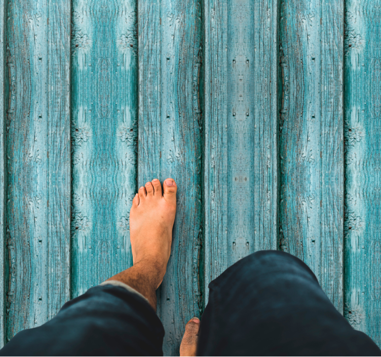 Covor vinil lemn motiv albastru degradat - TenStickers