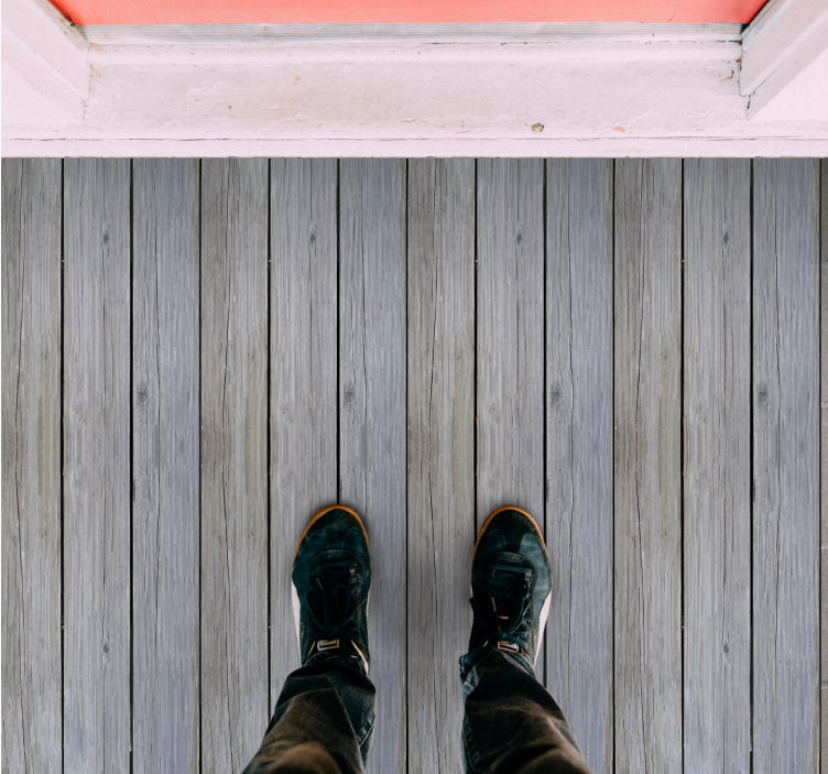 Covor vinil lemn scânduri gri învechite - TenStickers