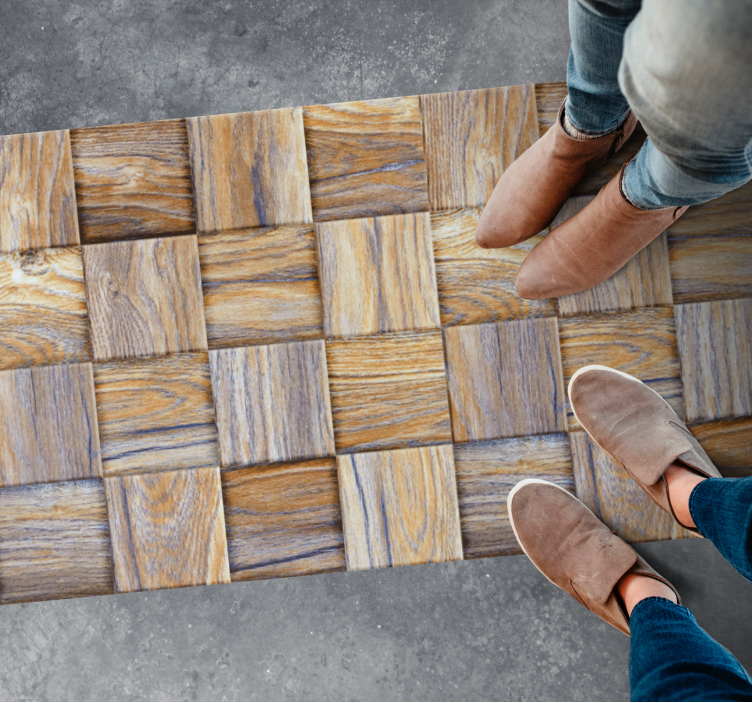 Covor vinil lemn stil bloc - TenStickers