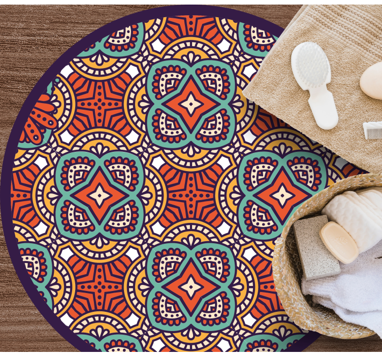Covor vinil mandala armonie geometrică colorată - TenStickers