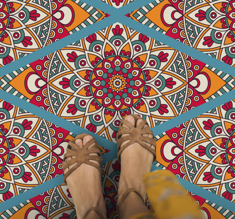 Covor vinil mandala concept plin de viață și colorat - TenStickers