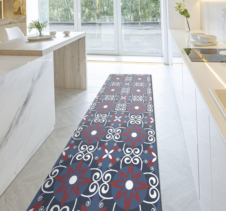 Covor vinil efect de țiglă element spiralat botanic - TenStickers