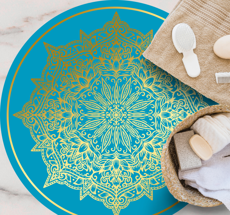 Covoruri vinil rotund o operă de artă complexă cu mandale - TenStickers