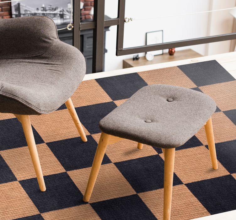 Covor de vinil hol maro în carouri - TenStickers