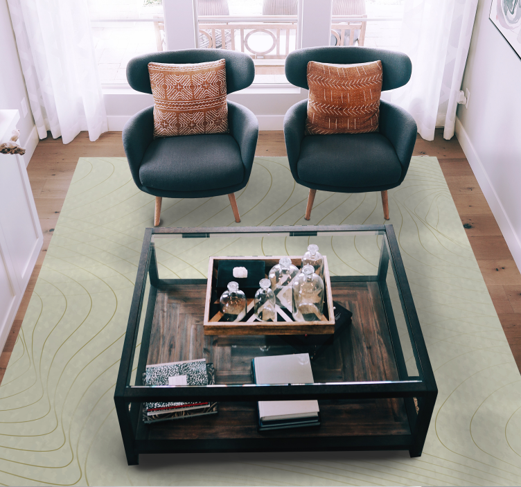 Covor vinil minimalist artă în linie curgătoare - TenStickers