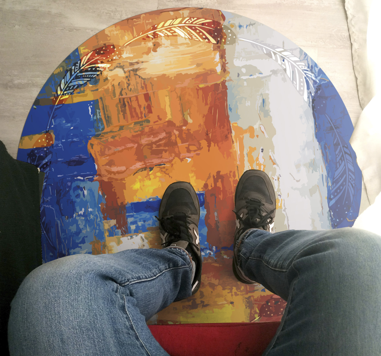 Covor vinil minimalist fuziune abstractă de culori - TenStickers