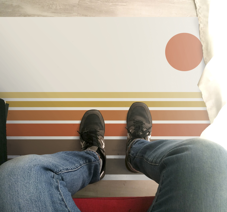 Covor vinil dormitor model cu dungi la apus de soare - TenStickers