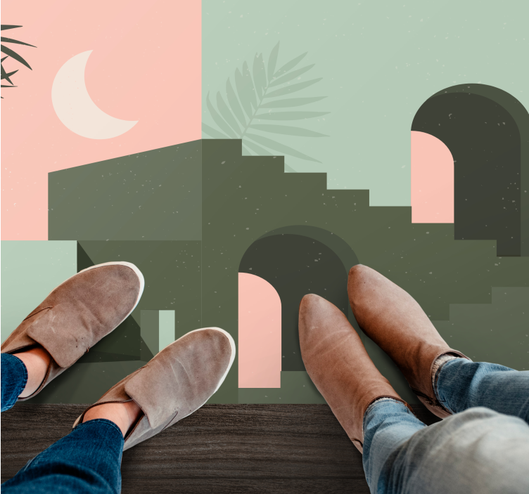 Covor vinil minimalist peisaj abstract minimalist - TenStickers