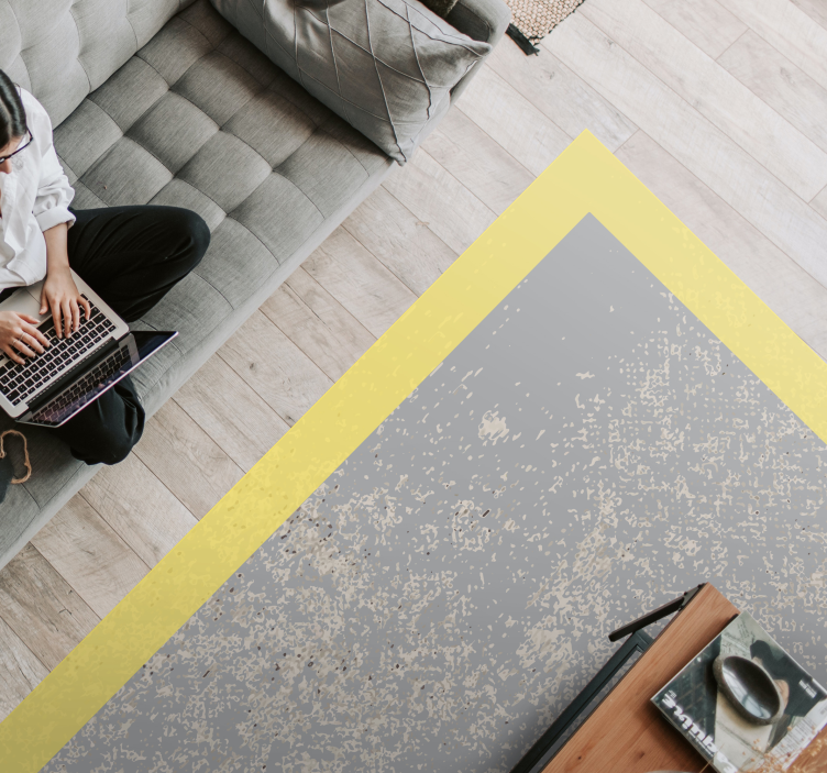 Covor de vinil hol ramă galbenă - TenStickers