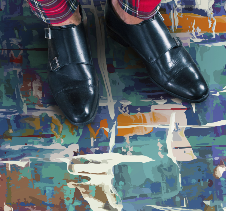 Covor din vinil stropi abstracti colorati - TenStickers