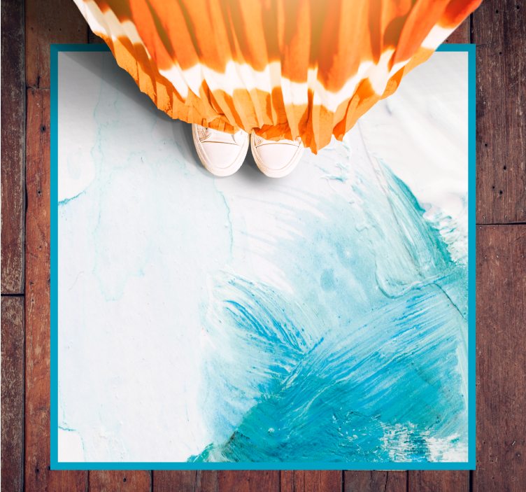 Covor din vinil tușe de pensulă aqua - TenStickers