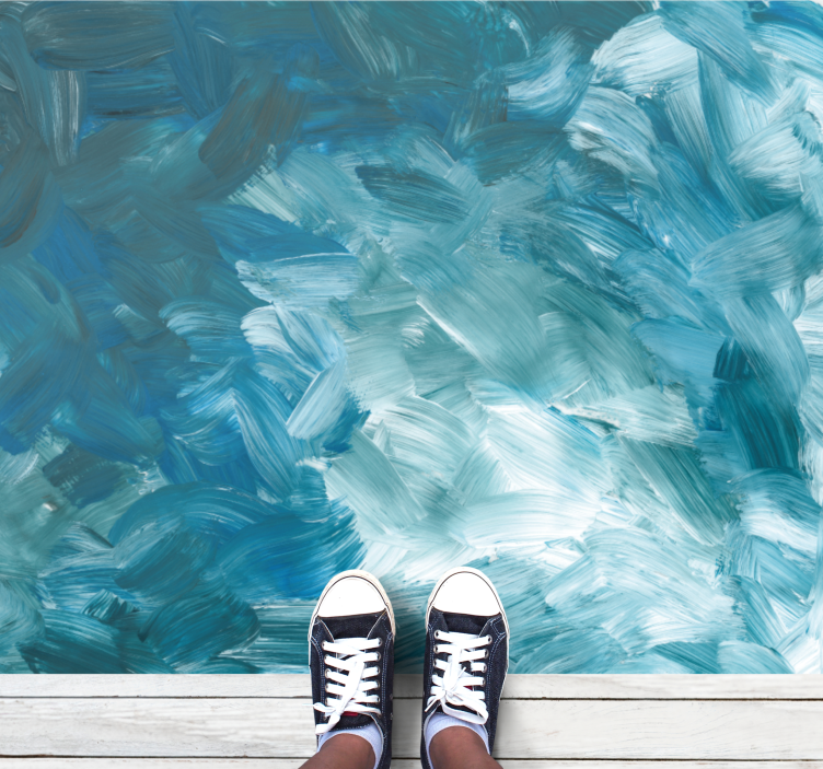 Covor vinil minimalist tușe de pensulă marine - TenStickers