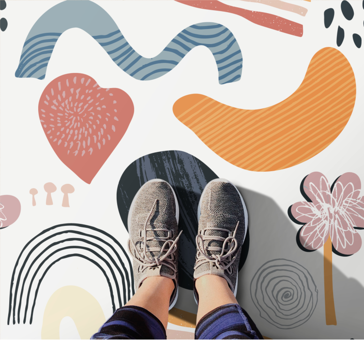 Covor vinil modern ansamblu de forme abstracte - TenStickers