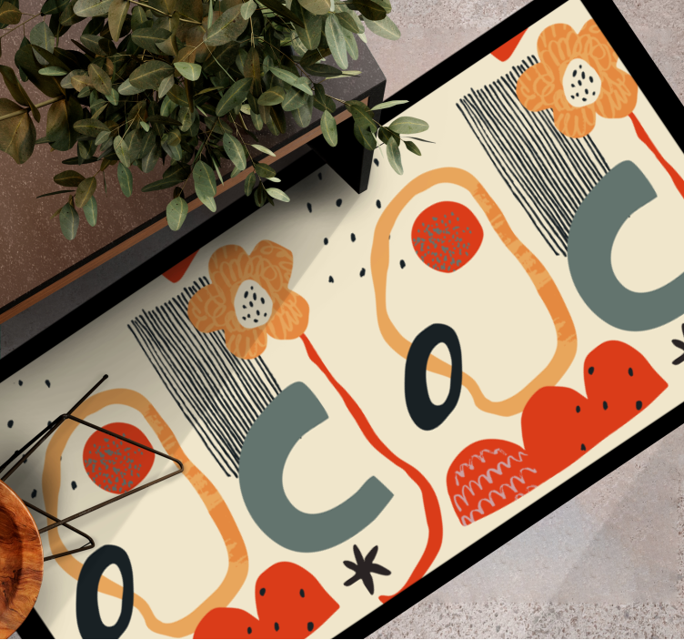 Covor vinil modern elemente florale îndrăznețe - TenStickers