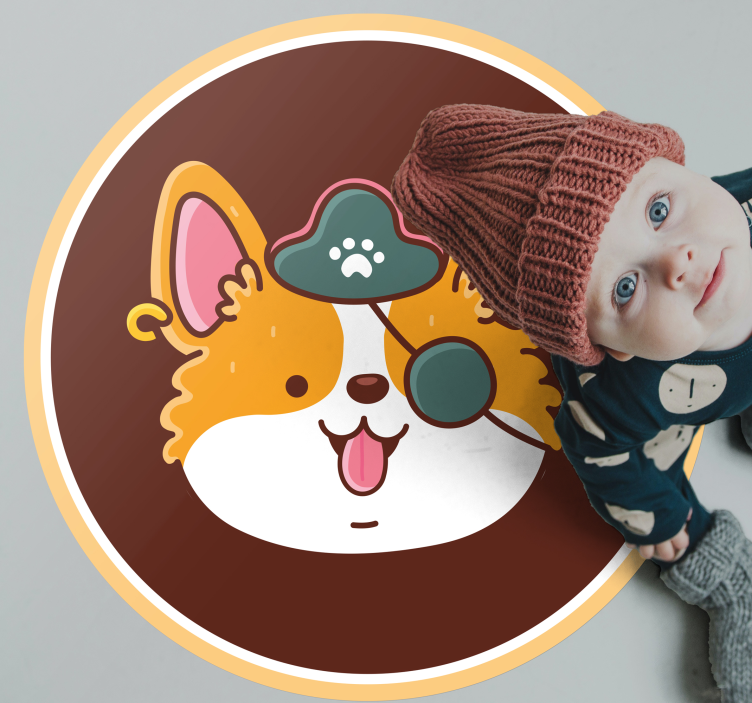 Covor vinil modern emblema căpitanului corgi - TenStickers