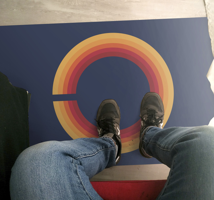 Covor de vinil epocă design solar retro - TenStickers