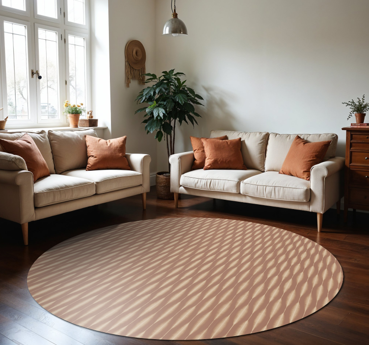 Covor vinil modern ikat kasuri mocha mousse - TenStickers
