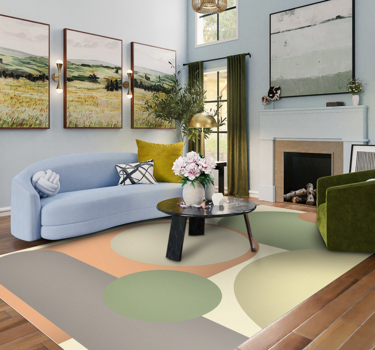 Covor vinil modern modele circulare contemporane - TenStickers