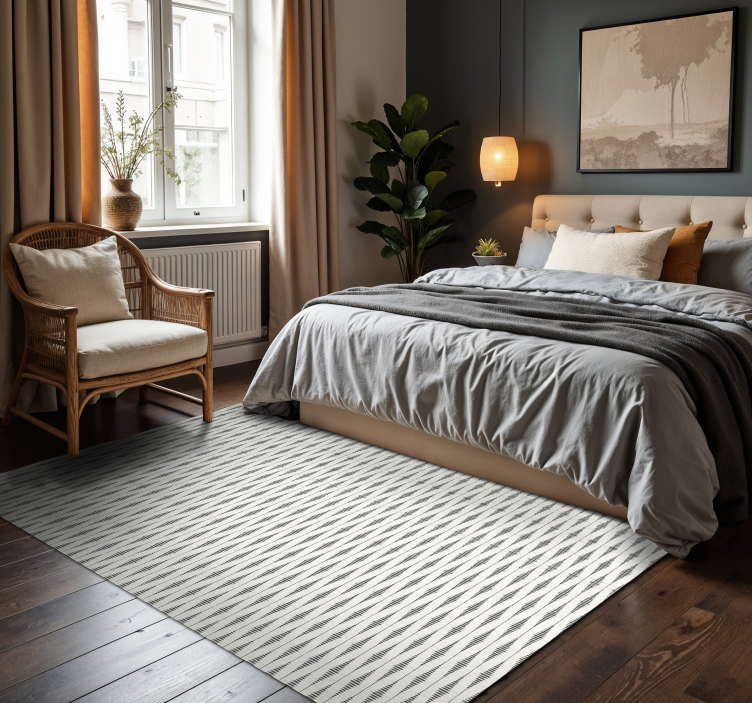 Covor vinil modern rabaul ikat gri si bej - TenStickers